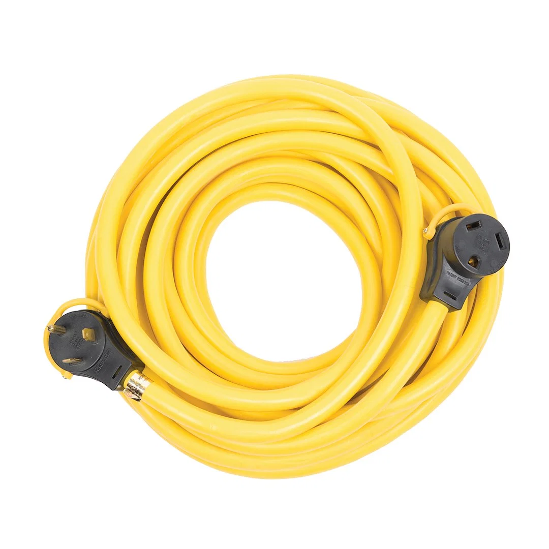 11534 – ARCON Power Cord, Power Supply Cord 3 Pin Male Plug And Female Socket Ends 30 Amp 50 Foot Length Yellow With ...